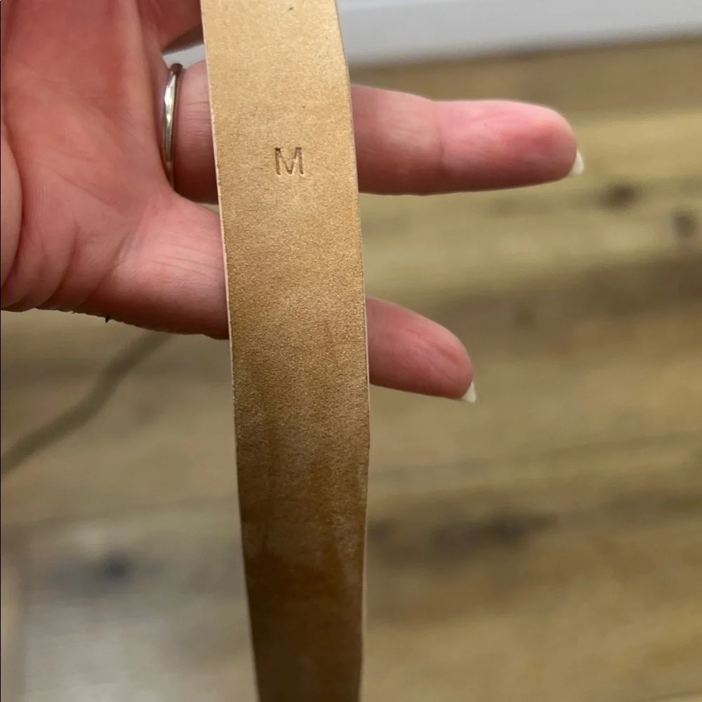 J. Crew Brown & Tan Snake Embossed Leather Belt Size M